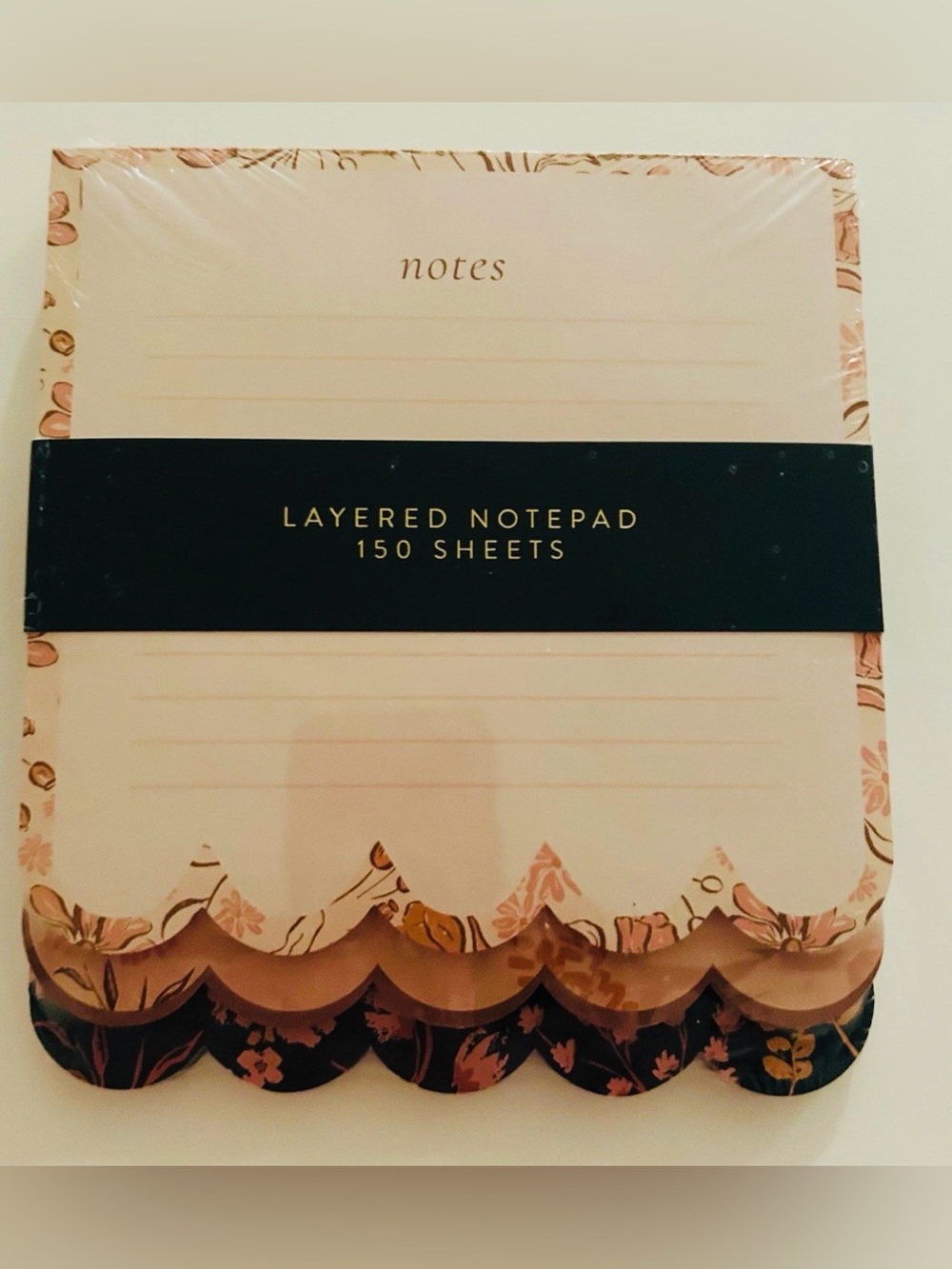 New Eccolo 3 Pack Scalloped Layered Note Pads Lined 150 Sheets made in Vietnam